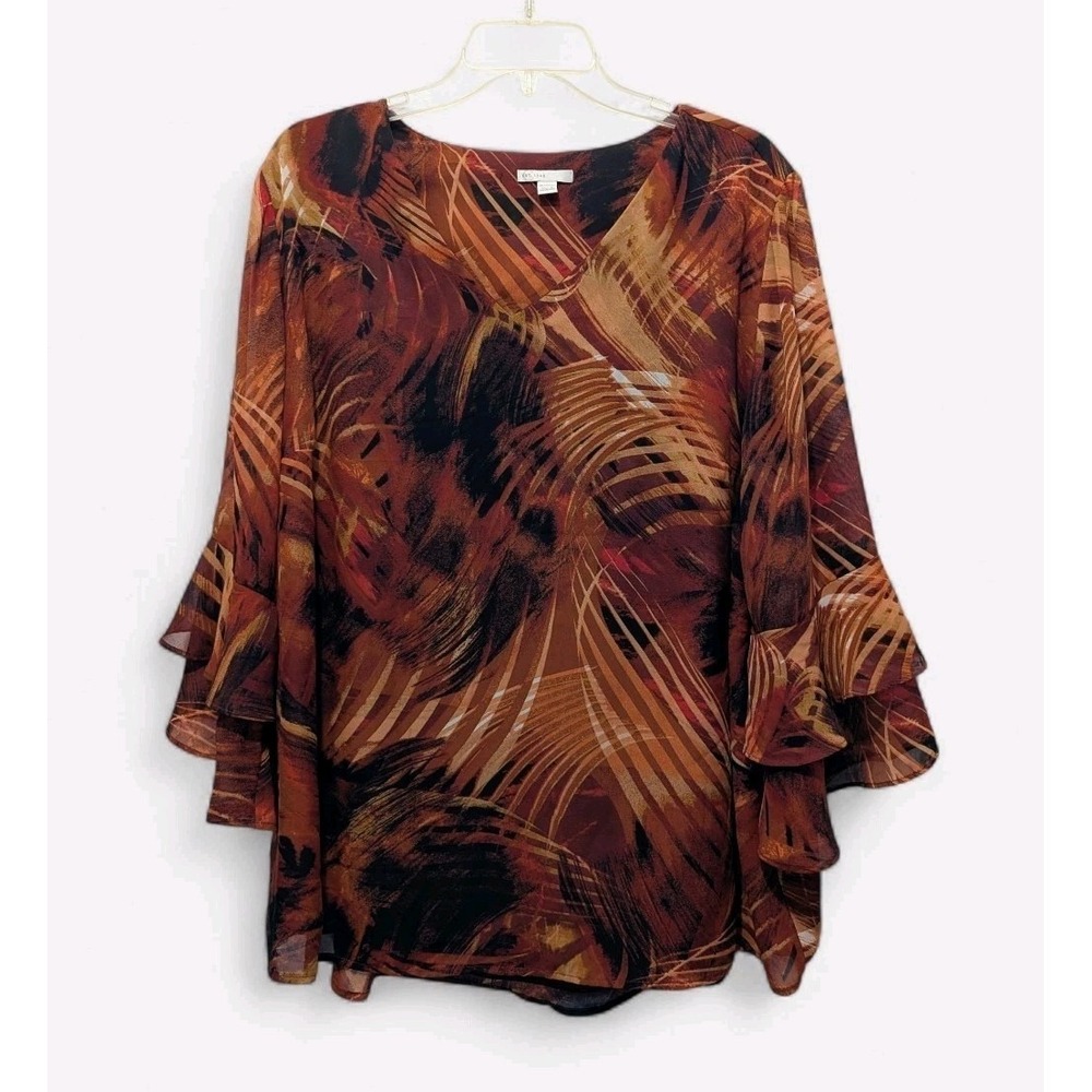 Womens Lined Top‎ 3/4 Trumpet Sleeves Rust Plus Size 18/20W Fairy Whimsygoth